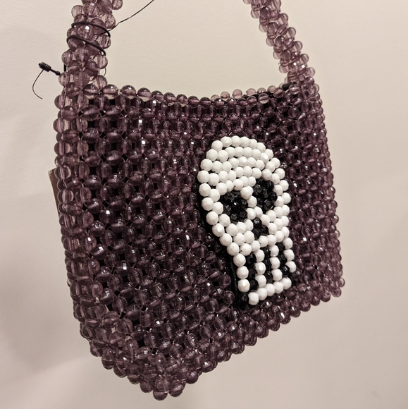 Beaded Skull Crossbody Bag - Picture 2 of 11